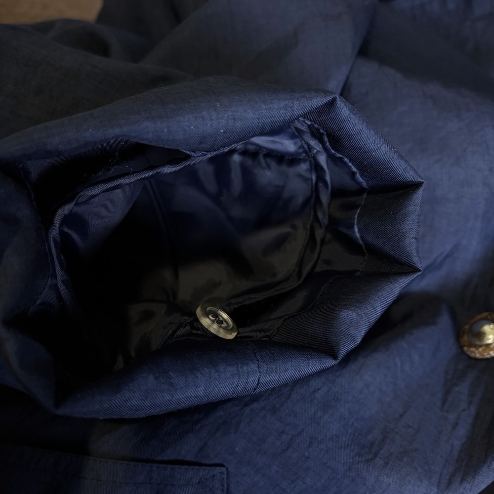 Vintage J. Gallery Woman's Trench Coat Size 7/8 Navy Blue 80's 90's Capsule - Picture 9 of 16
